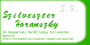 szilveszter horanszky business card